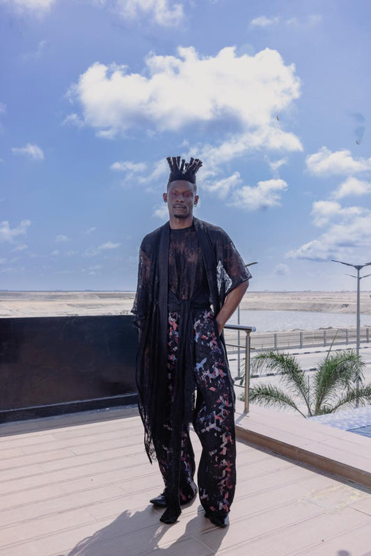 THE BASKET PANT KIMONO SET - LACE KIMONO & BODY TOP